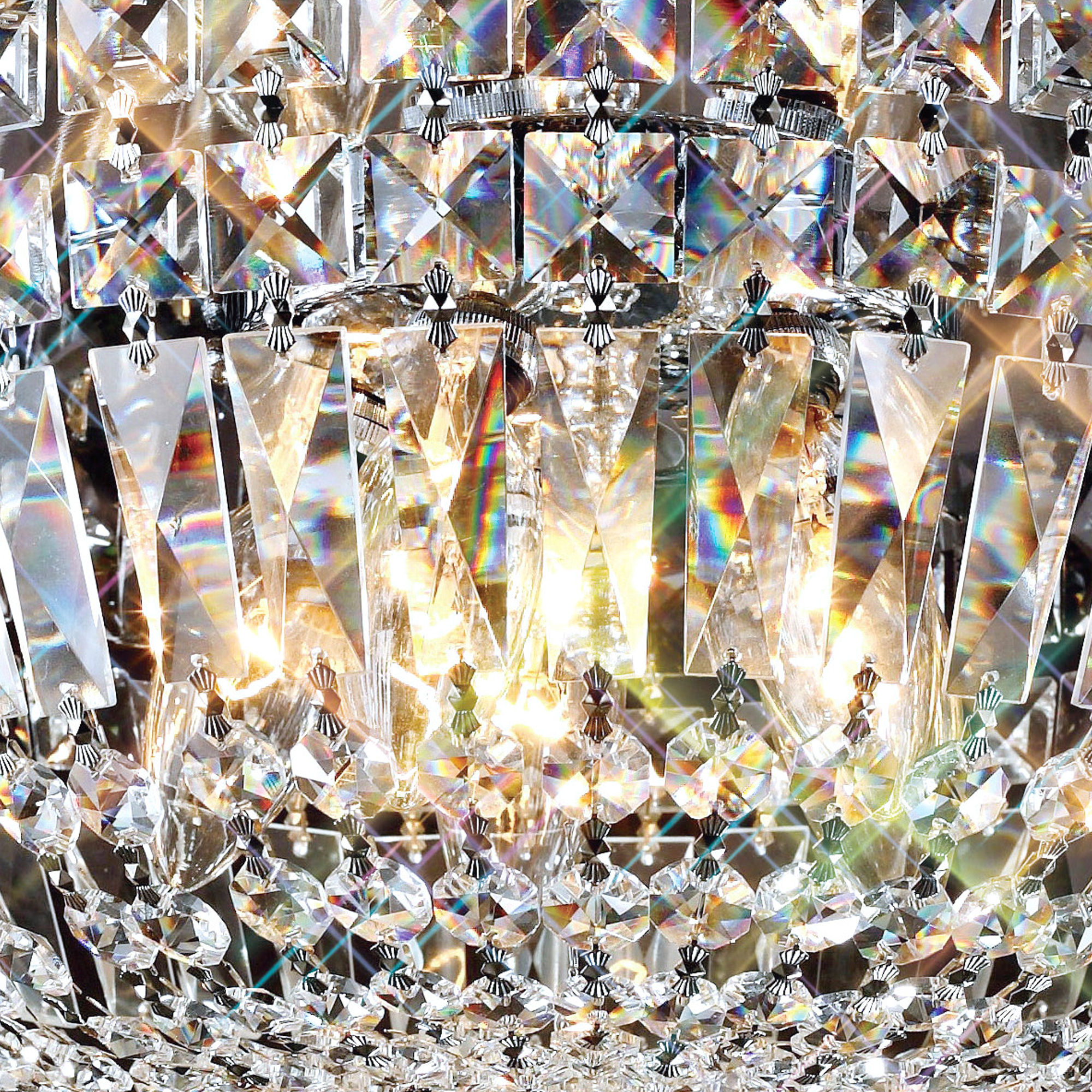 Georgina Crystal Ceiling Lights Diyas Flush Crystal Fittings